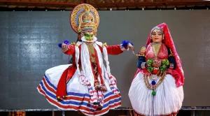 A Kathakali performance on stage