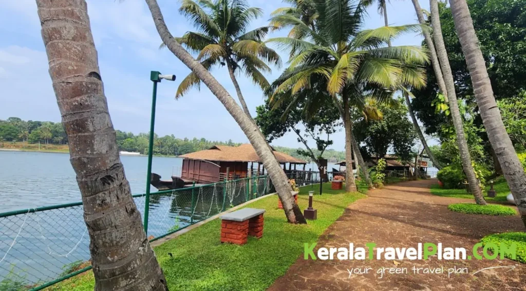 Pathway along the Ashtamudi lake in Kollam